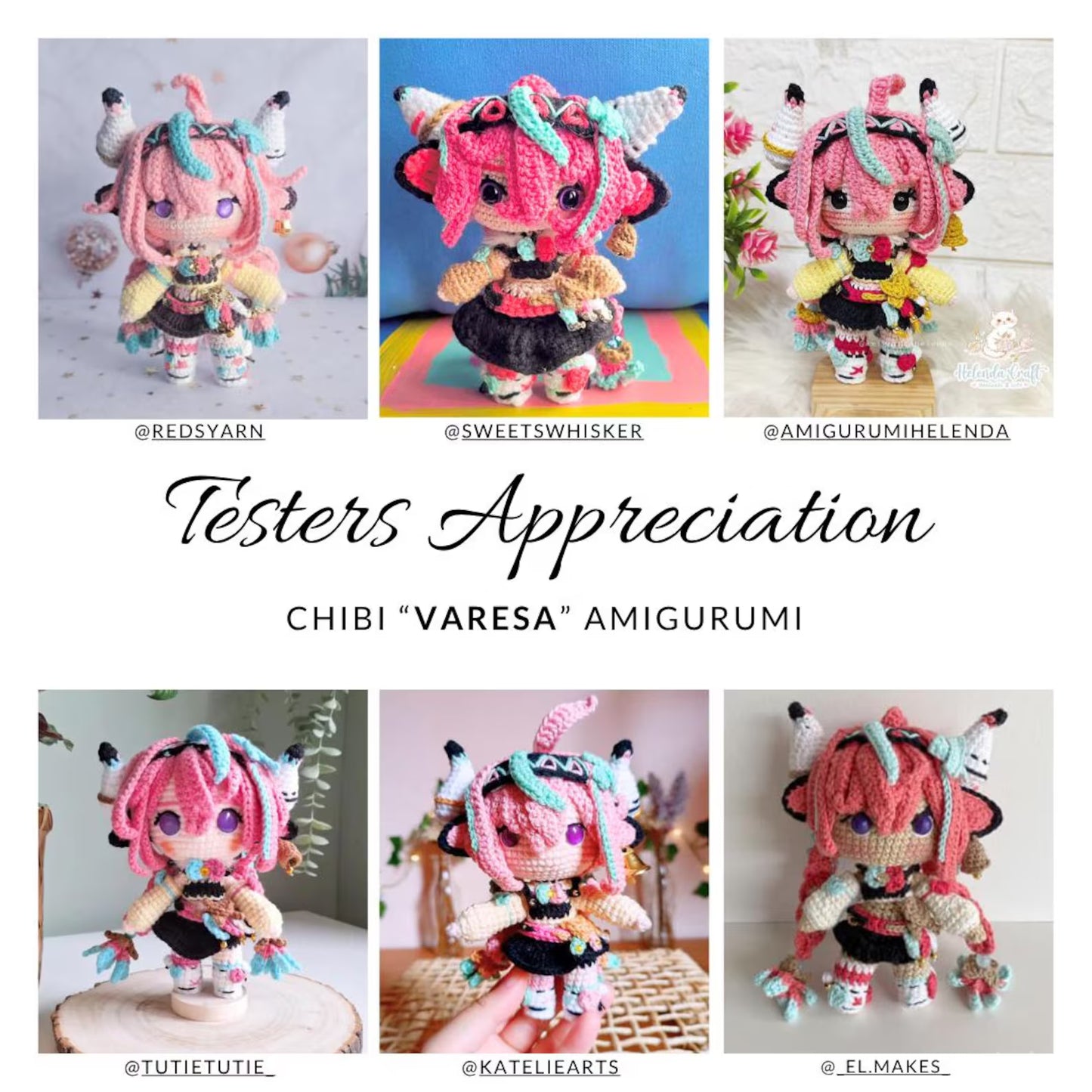 Crochet PDF Pattern: "VARESA" Chibi Amigurumi