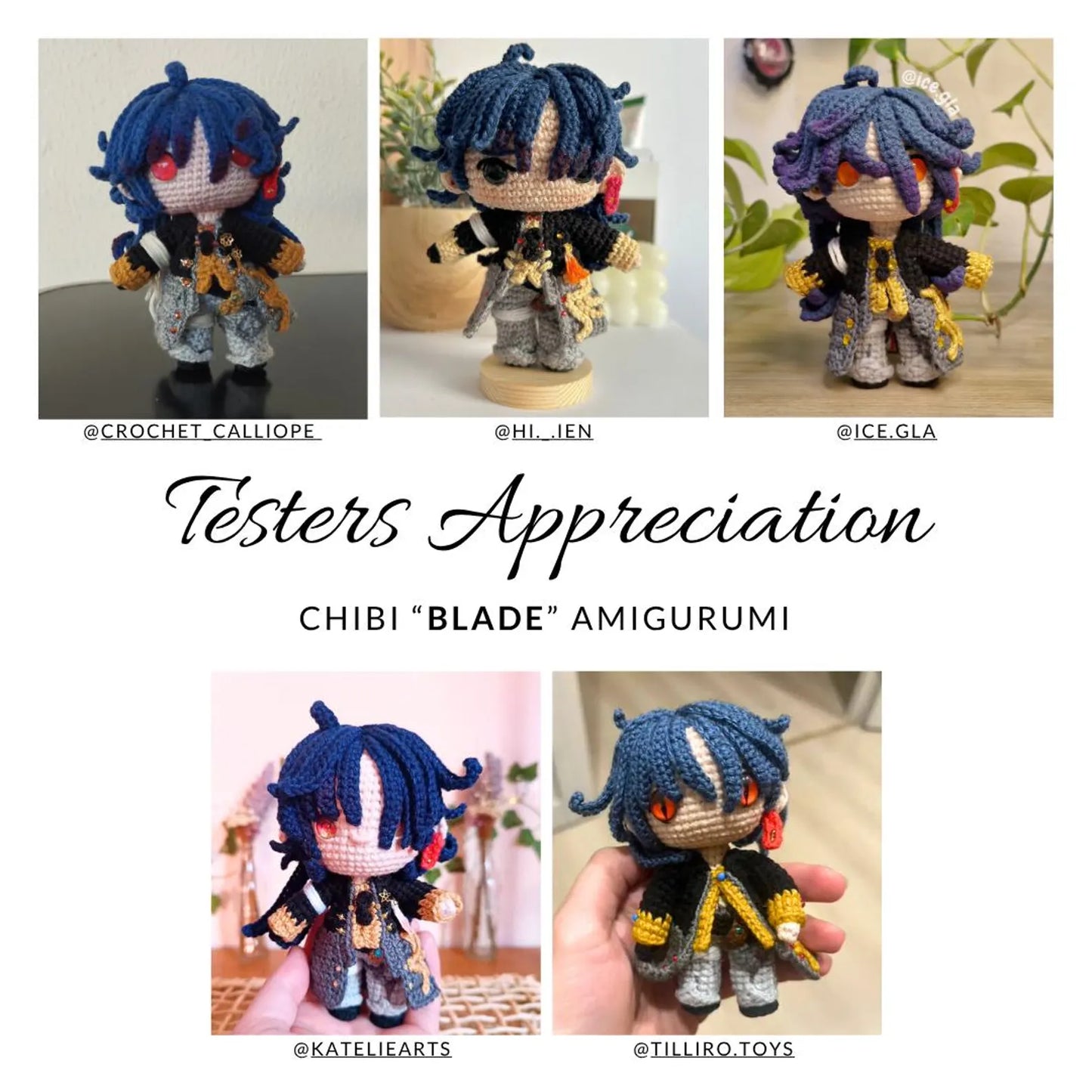 Crochet PDF Pattern: "BLADE" Chibi Amigurumi