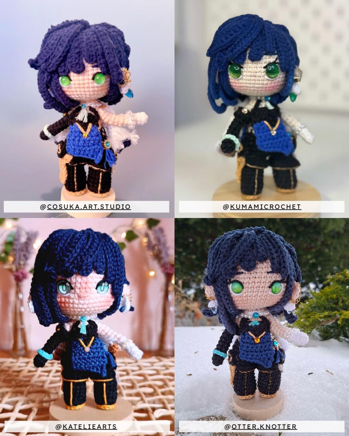 Crochet PDF Pattern: "YELAN" Chibi Amigurumi