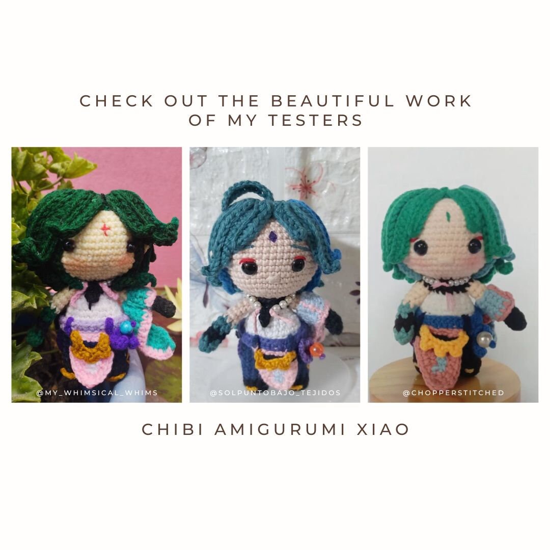 Crochet PDF Pattern : Chibi Amigurumi "Xiao"