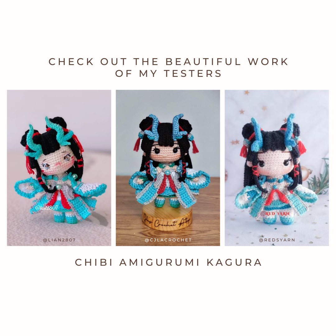 Crochet PDF Pattern : Chibi Amigurumi "Kagura"