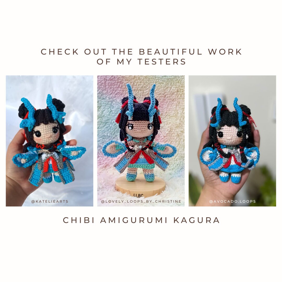 Crochet PDF Pattern : Chibi Amigurumi "Kagura"