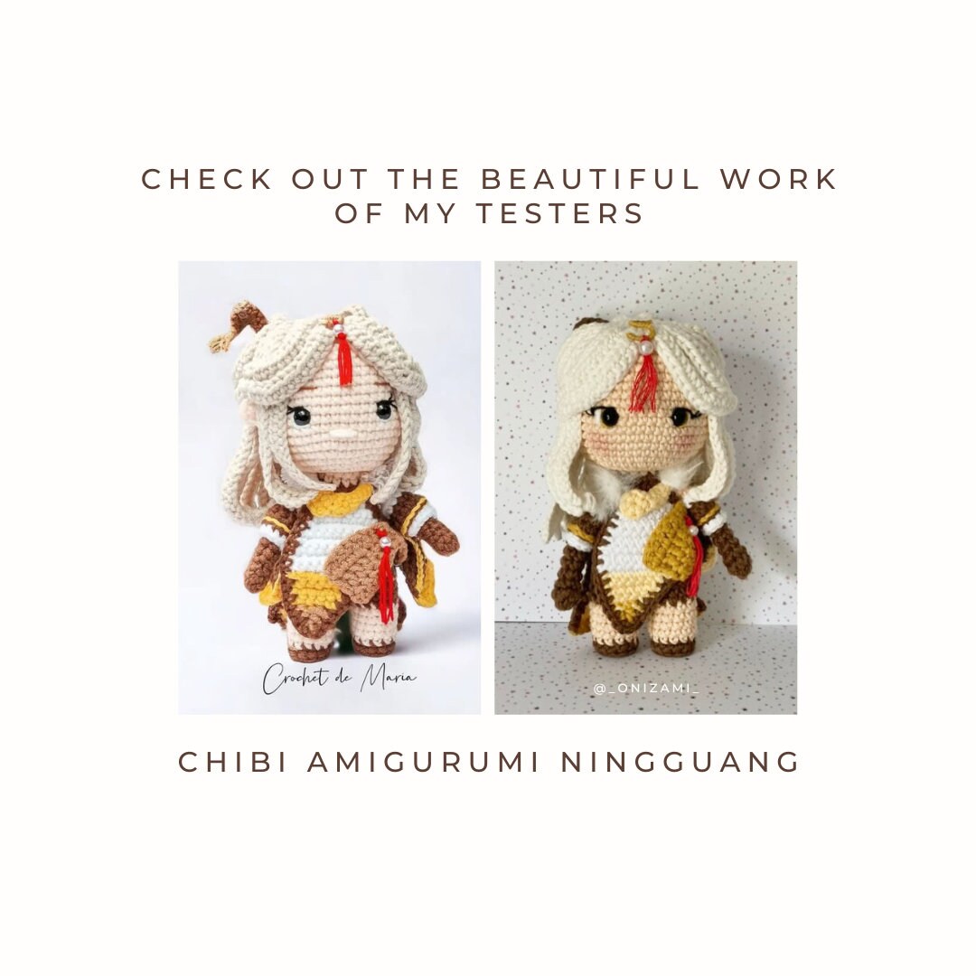 Crochet PDF Pattern: "Ningguang" Chibi Amigurumi