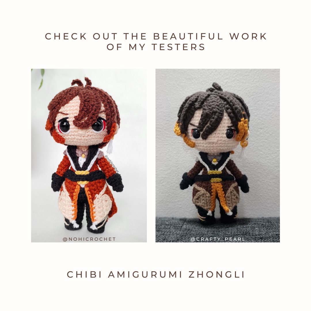 Crochet PDF Pattern: "Zhongli" Chibi Amigurumi