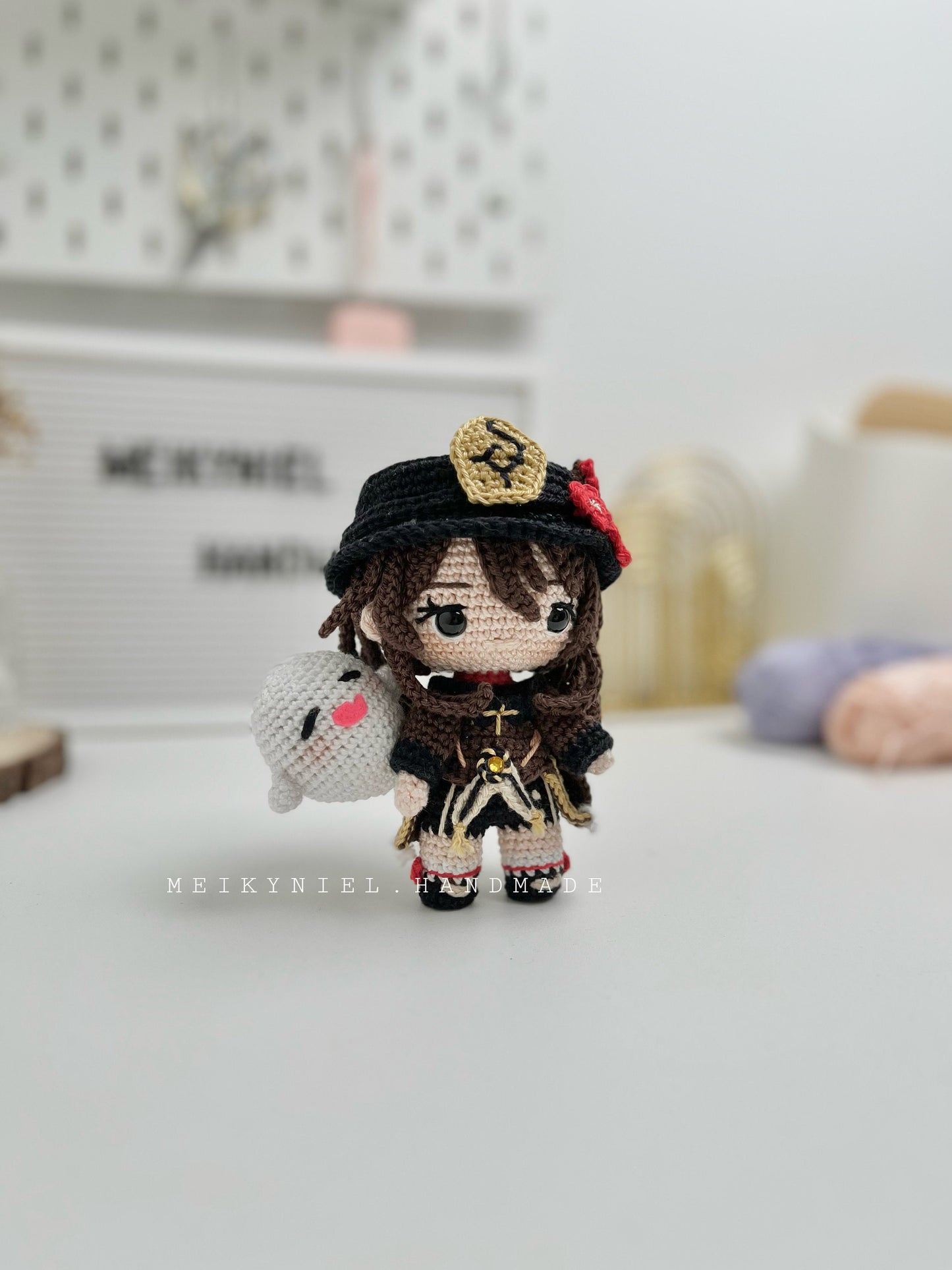 Crochet PDF Pattern: "Hu Tao & Boo Tao" Chibi Amigurumi