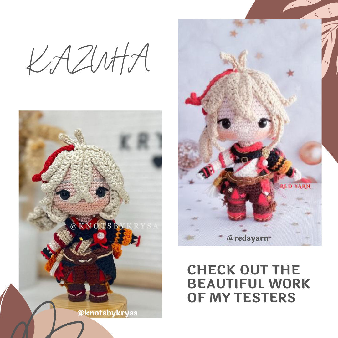 Crochet PDF Pattern: "KAZUHA" Chibi Amigurumi