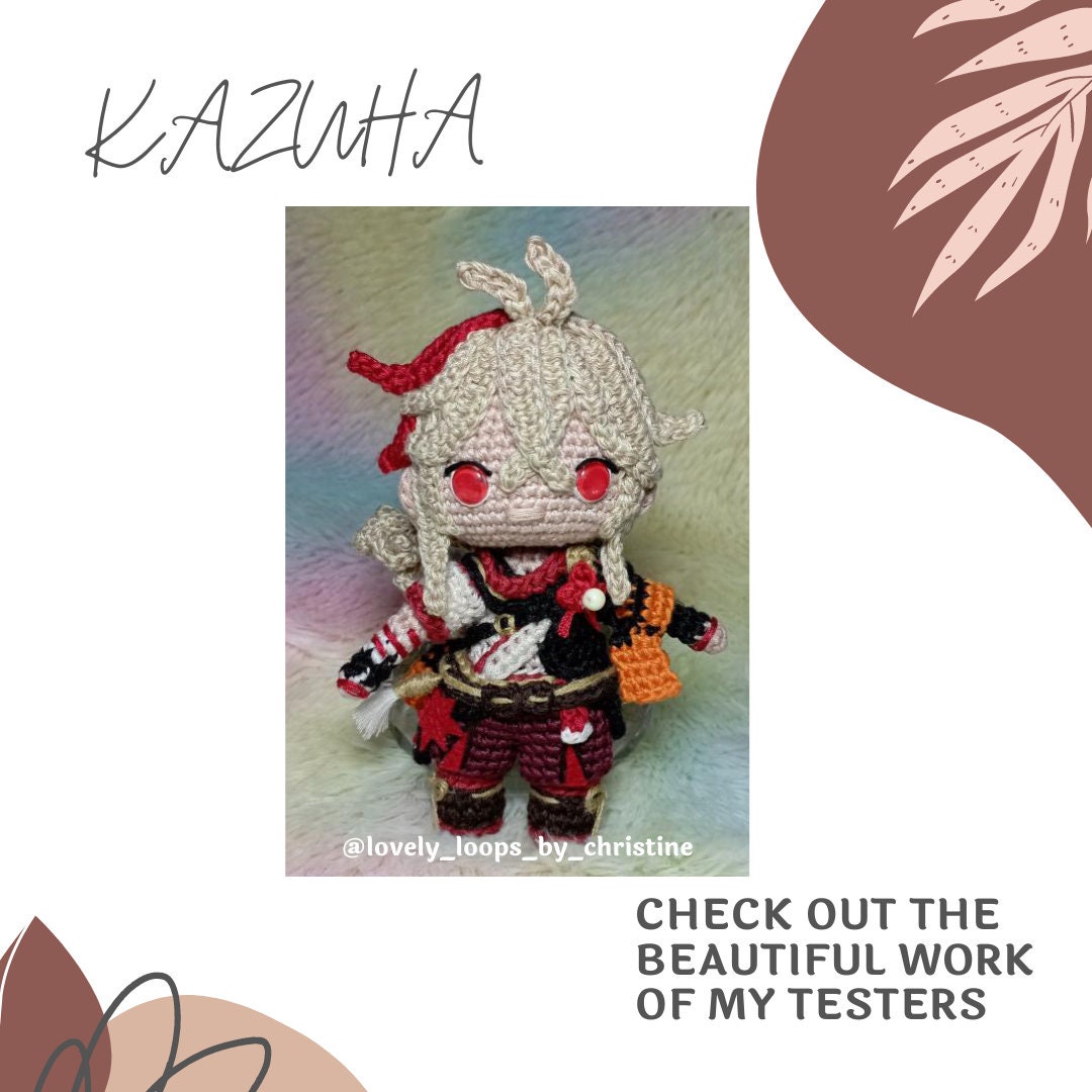 Crochet PDF Pattern: "KAZUHA" Chibi Amigurumi