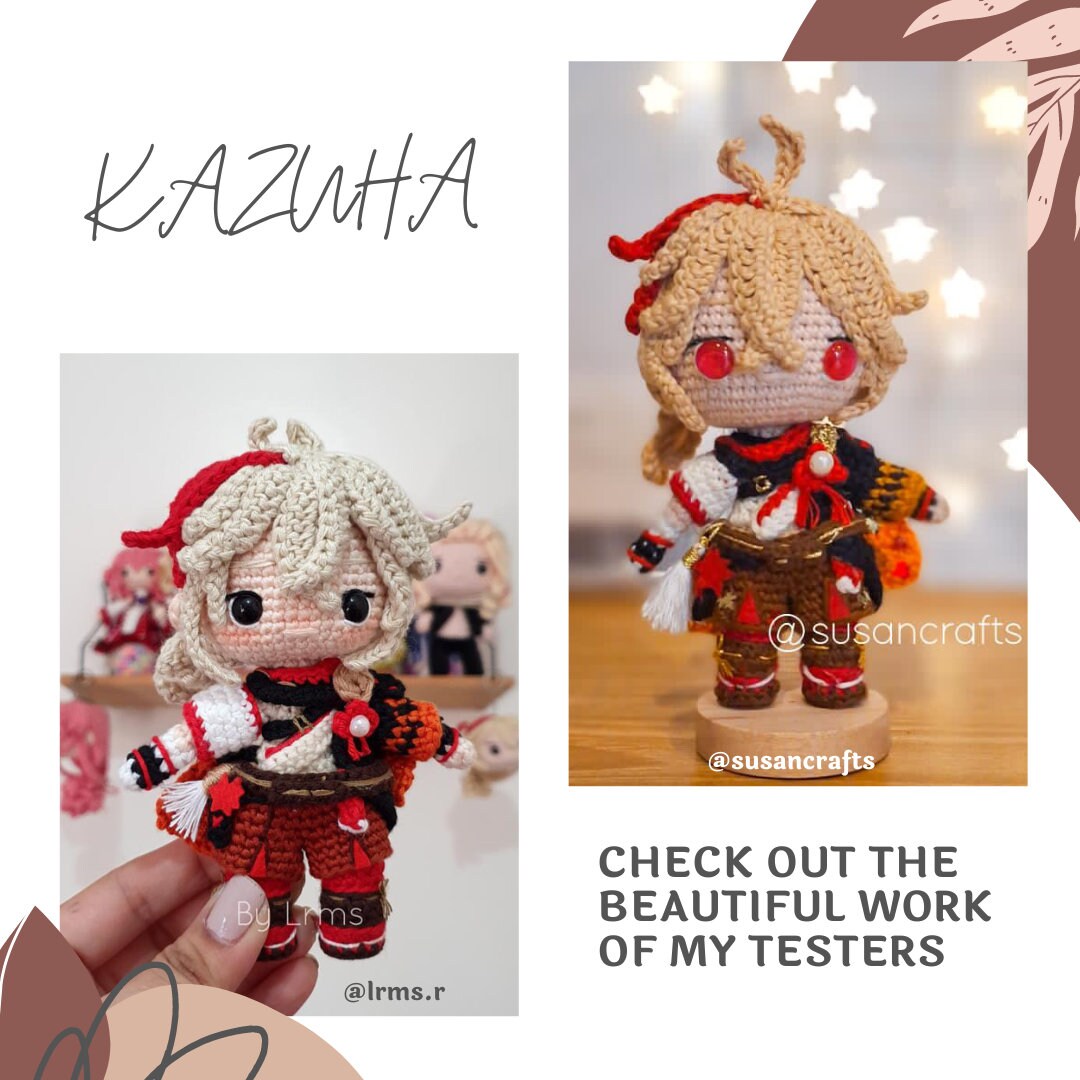 Crochet PDF Pattern: "KAZUHA" Chibi Amigurumi