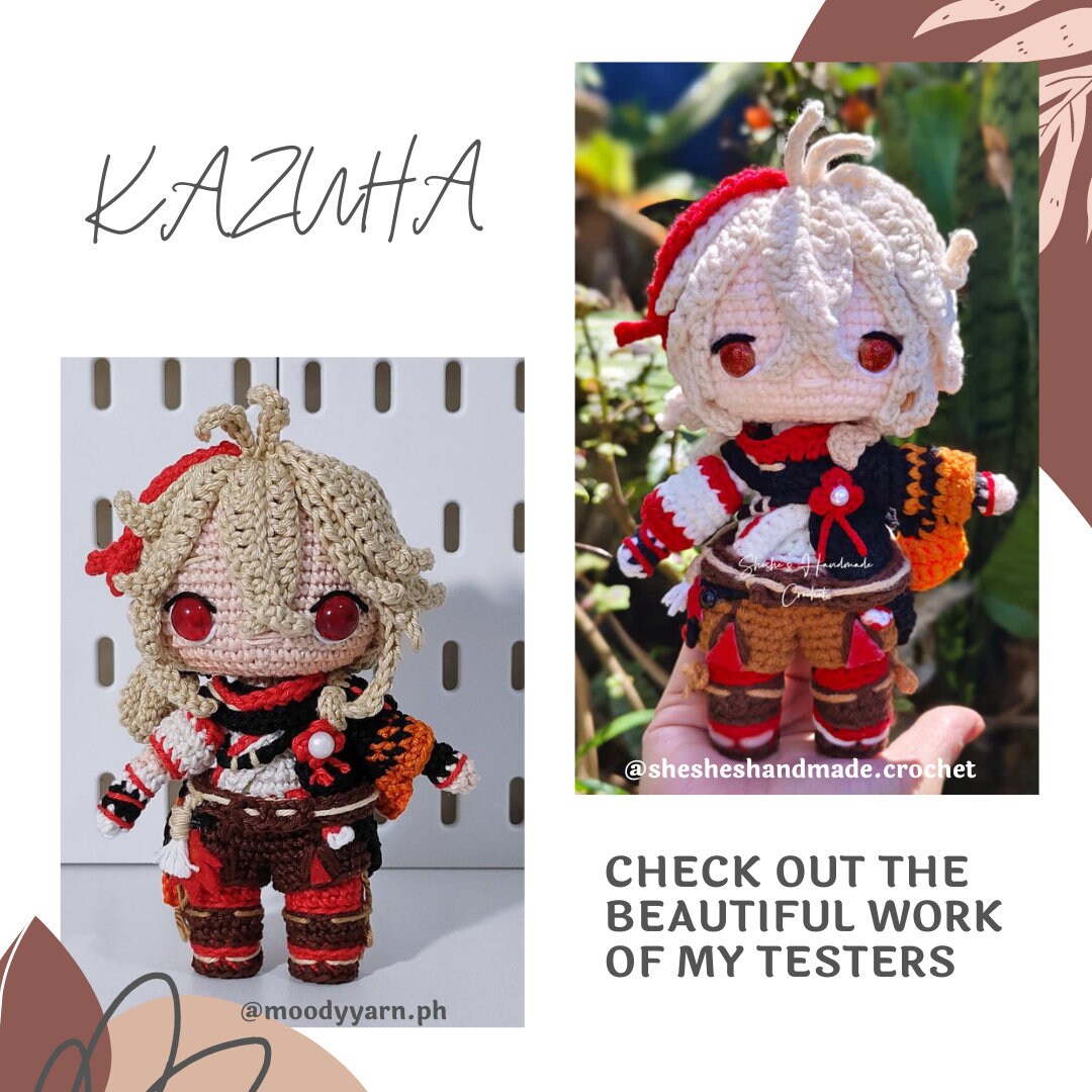 Crochet PDF Pattern: "KAZUHA" Chibi Amigurumi