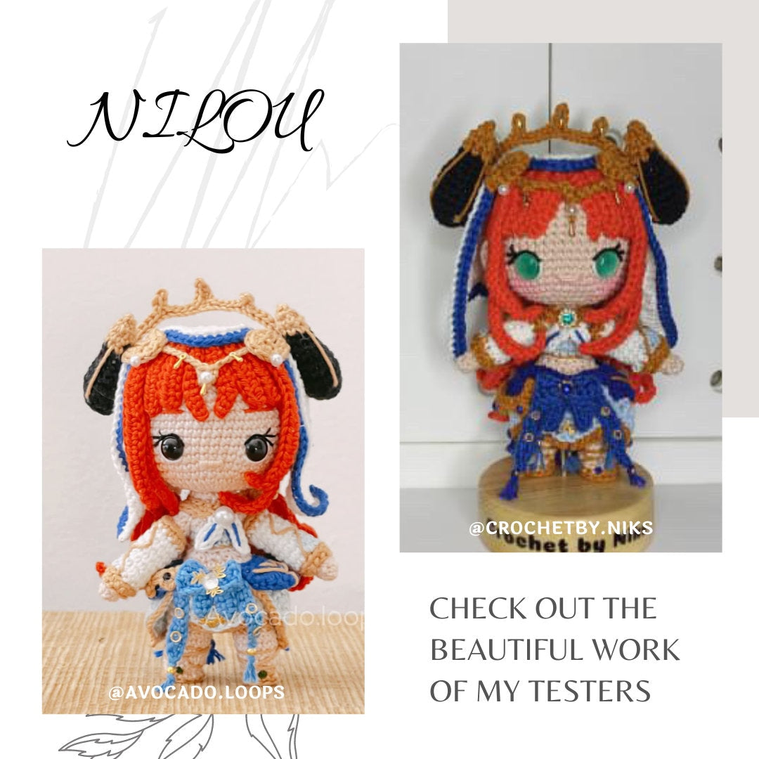 Crochet PDF Pattern: "NILOU" Chibi Amigurumi