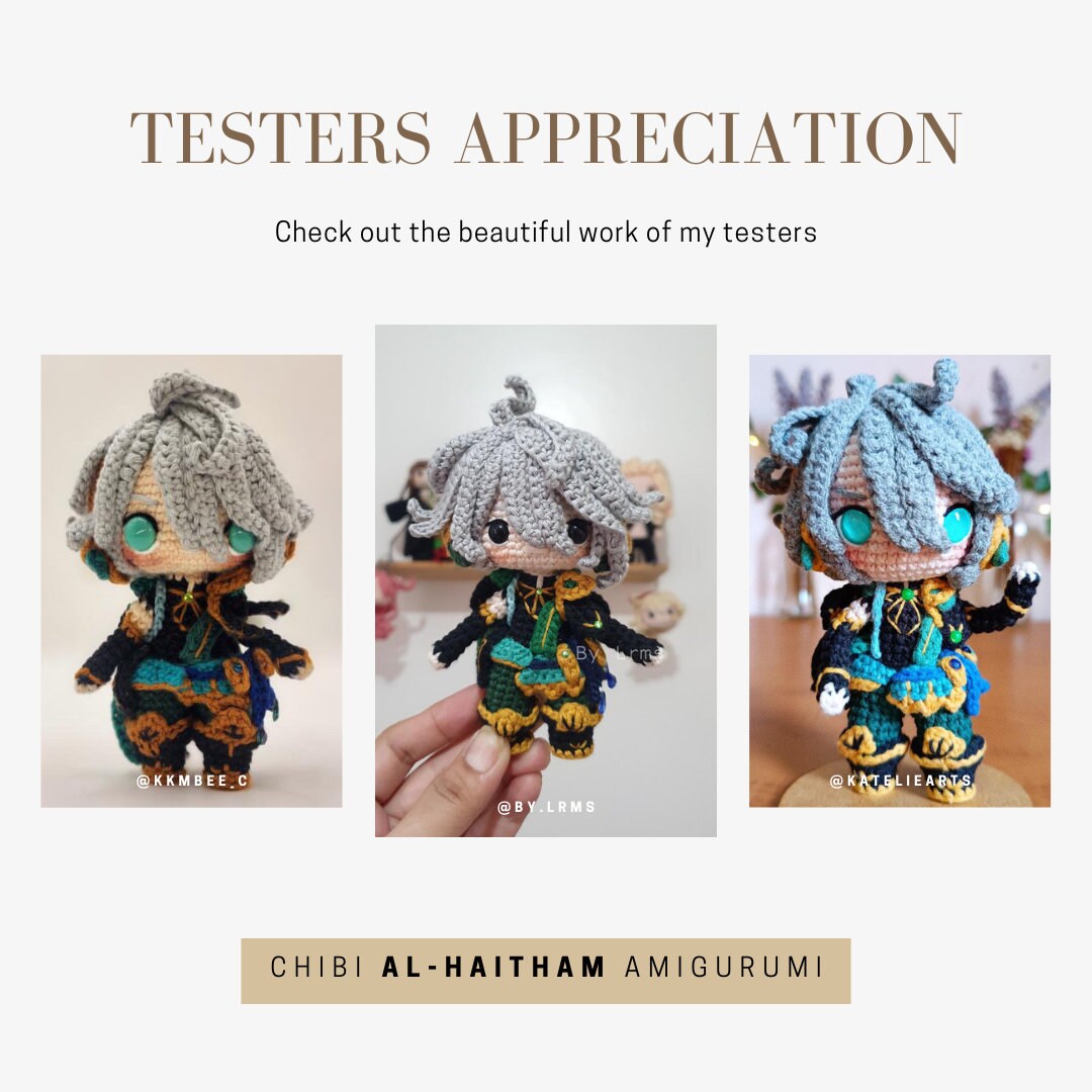 Crochet PDF Pattern: "AL-HAITHAM" Chibi Amigurumi