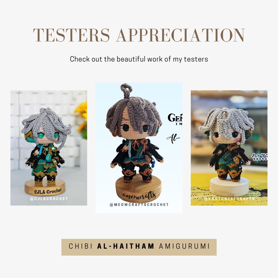 Crochet PDF Pattern: "AL-HAITHAM" Chibi Amigurumi