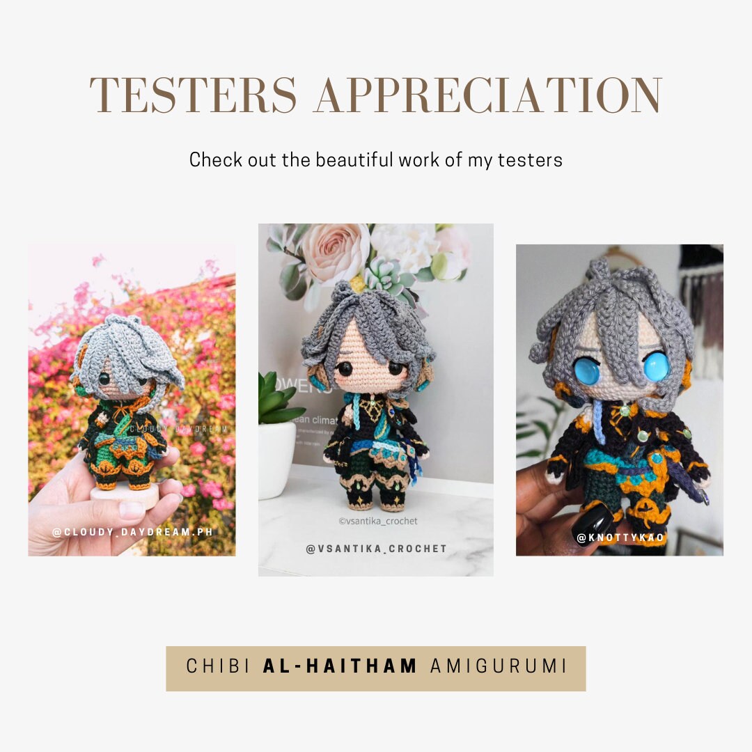 Crochet PDF Pattern: "AL-HAITHAM" Chibi Amigurumi