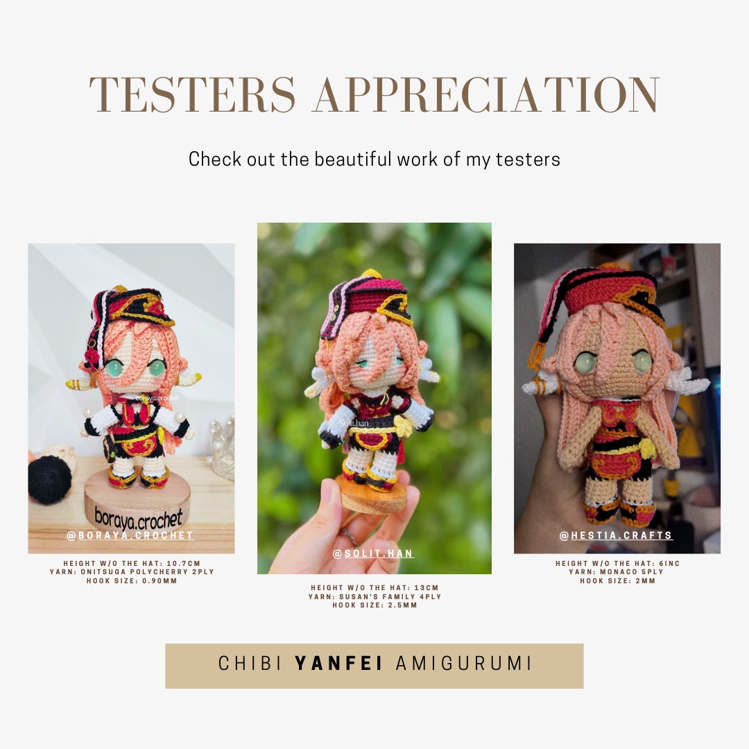 Crochet PDF Pattern: "YANFEI" Chibi Amigurumi