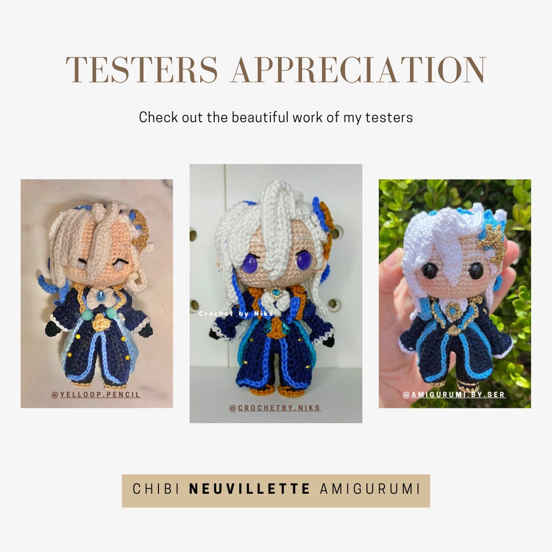 Crochet PDF Pattern: "NEUVILLETTE" Chibi Amigurumi