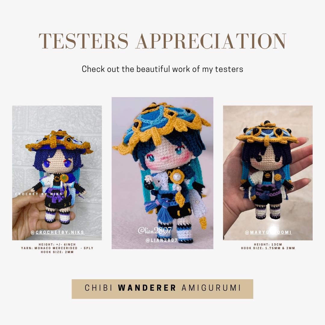 Crochet PDF Pattern: "WANDERER" Chibi Amigurumi