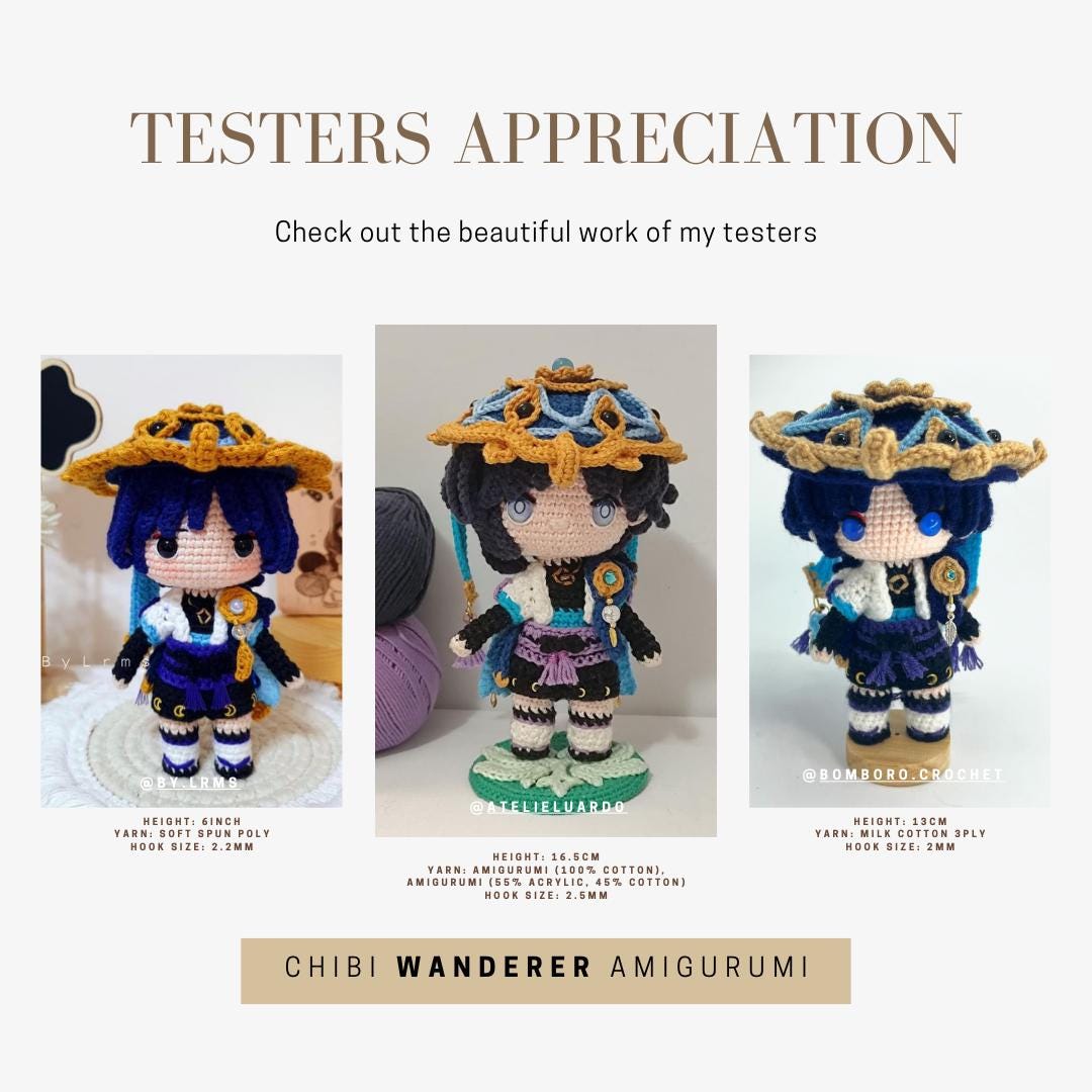 Crochet PDF Pattern: "WANDERER" Chibi Amigurumi