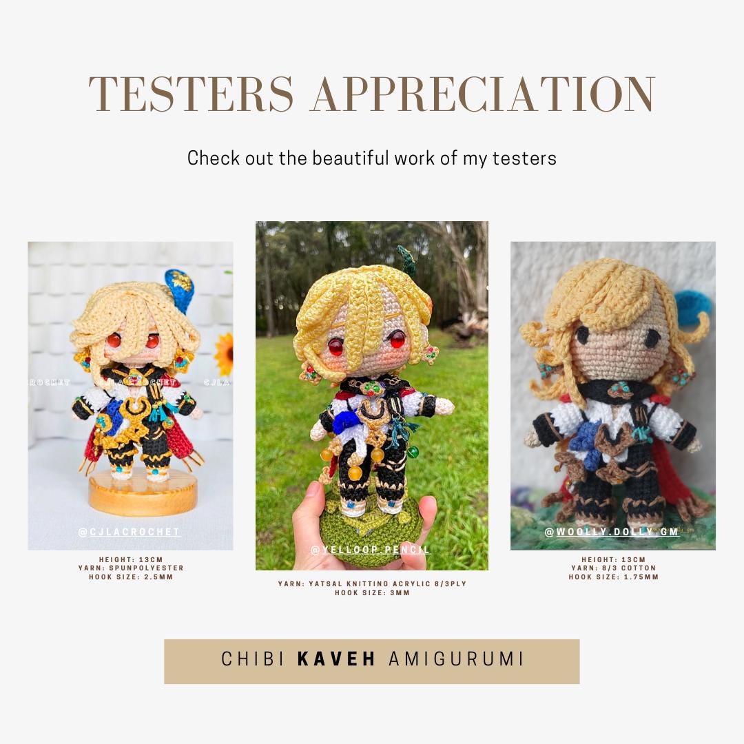 Crochet PDF Pattern: "KAVEH" Chibi Amigurumi