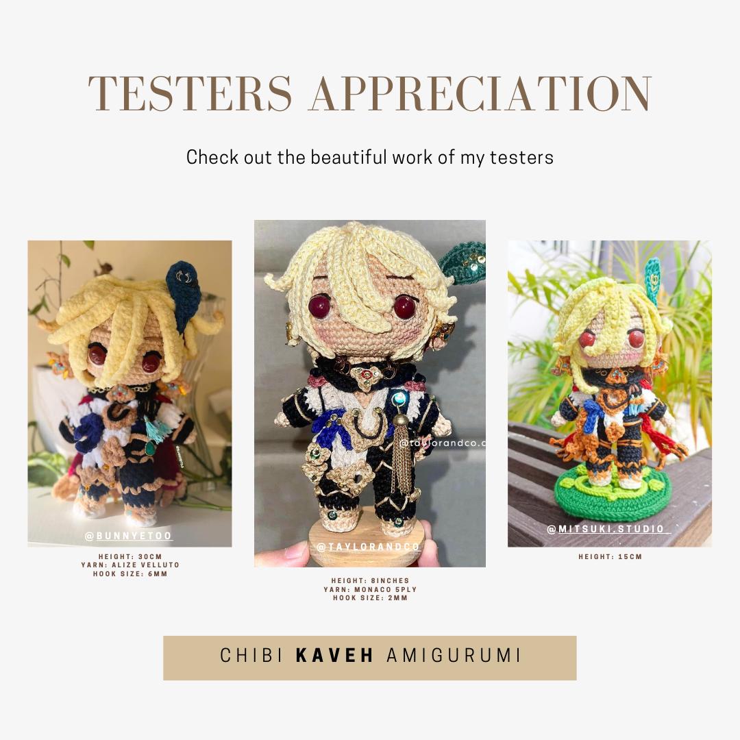 Crochet PDF Pattern: "KAVEH" Chibi Amigurumi
