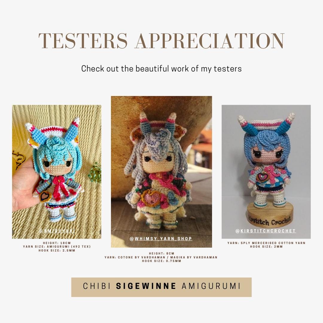 Crochet PDF Pattern: "SIGEWINNE" Chibi Amigurumi