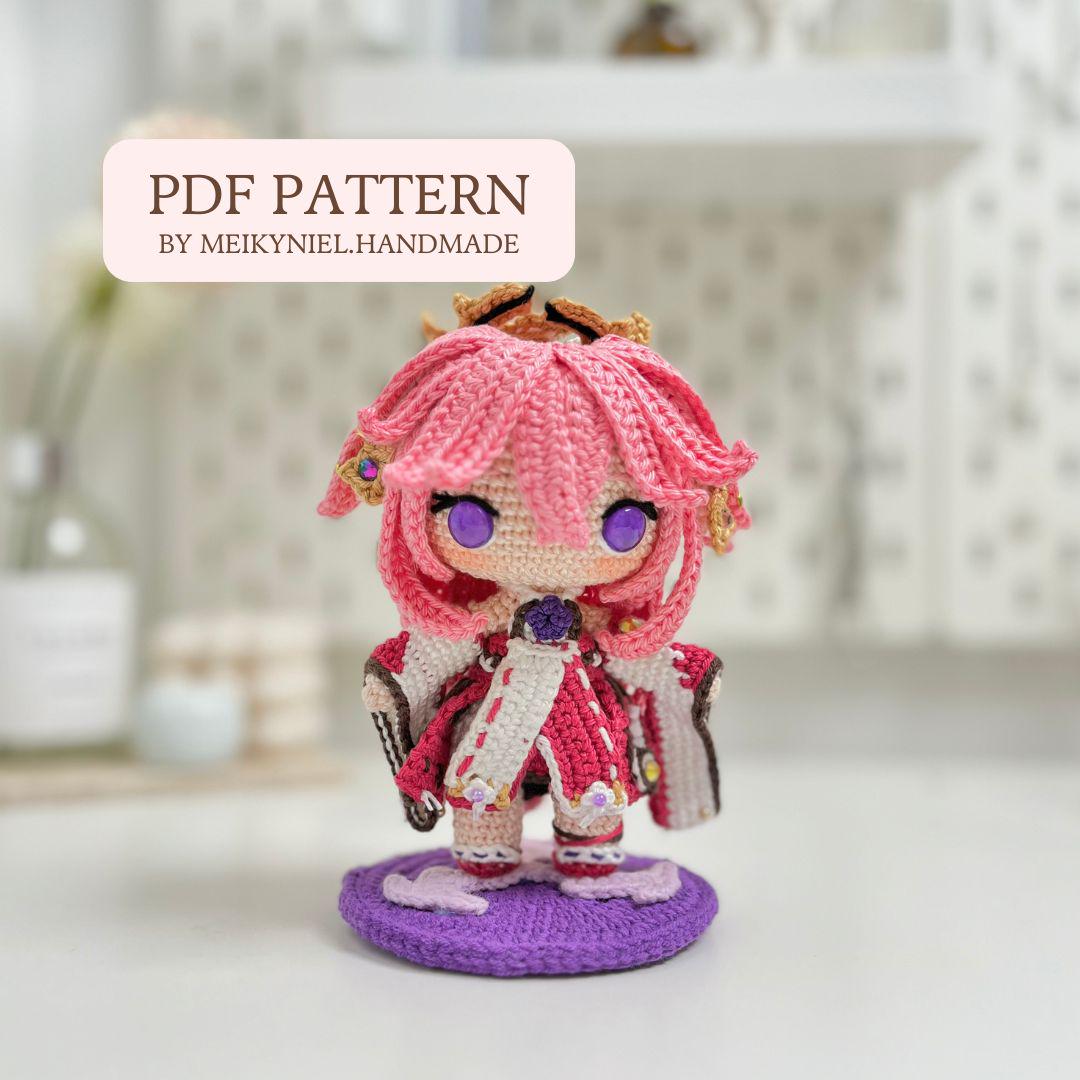 Crochet PDF Pattern: "YAE MIKO" Chibi Amigurumi