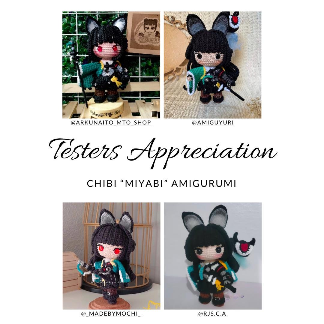 Crochet PDF Pattern: "MIYABI" Chibi Amigurumi