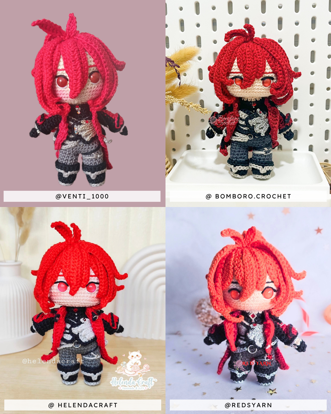 Crochet PDF Pattern: "DILUC" Chibi Amigurumi