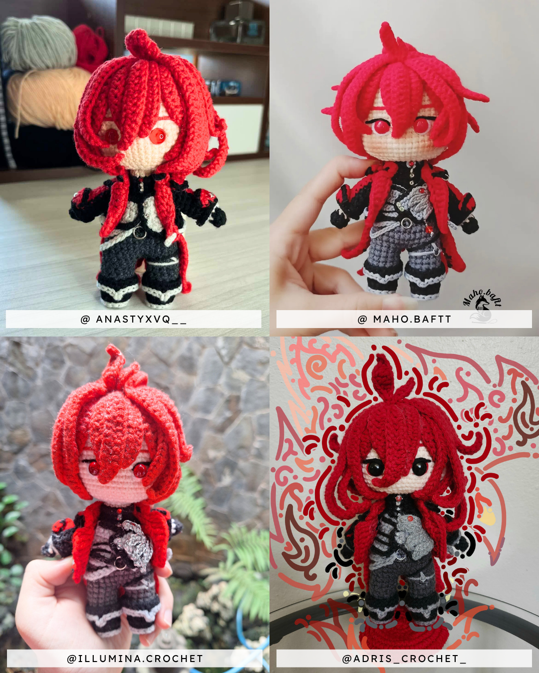 Crochet PDF Pattern: "DILUC" Chibi Amigurumi