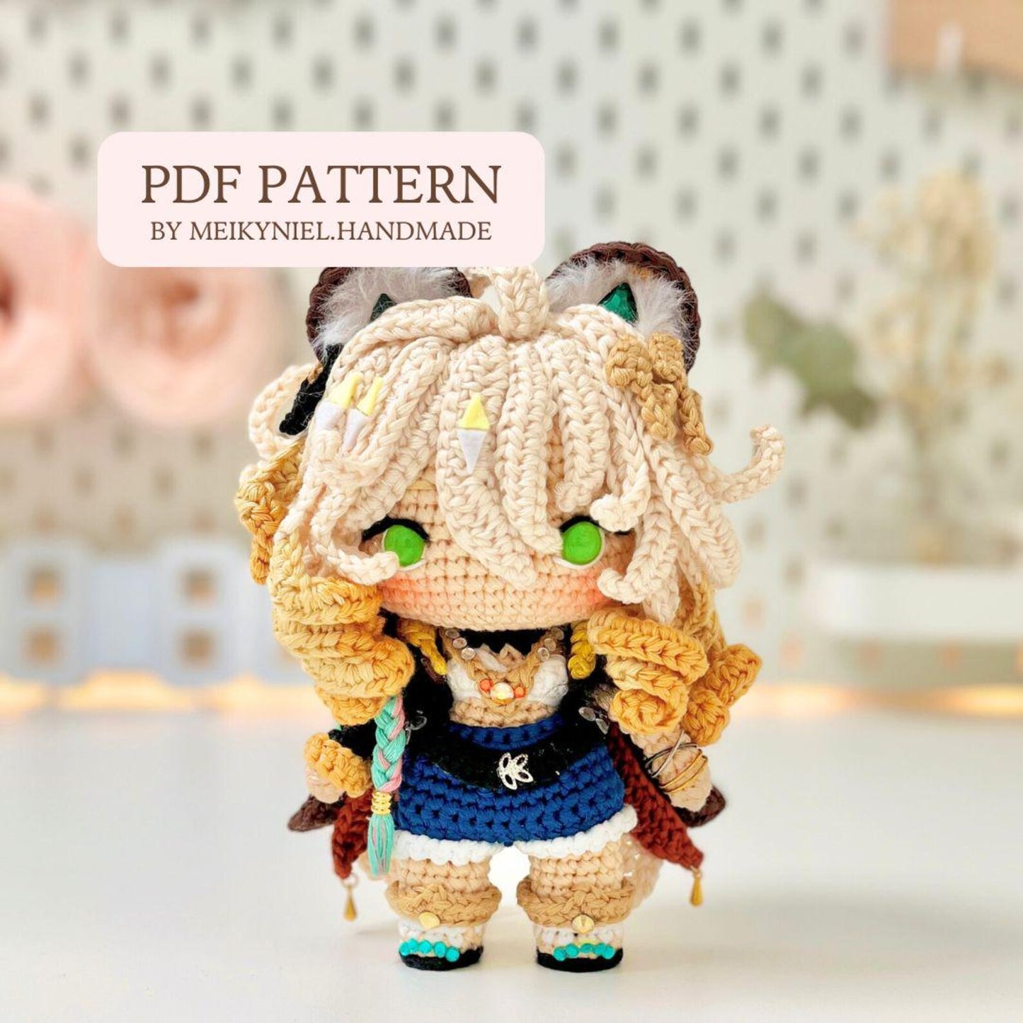 Crochet PDF Pattern: "XILONEN" Chibi Amigurumi