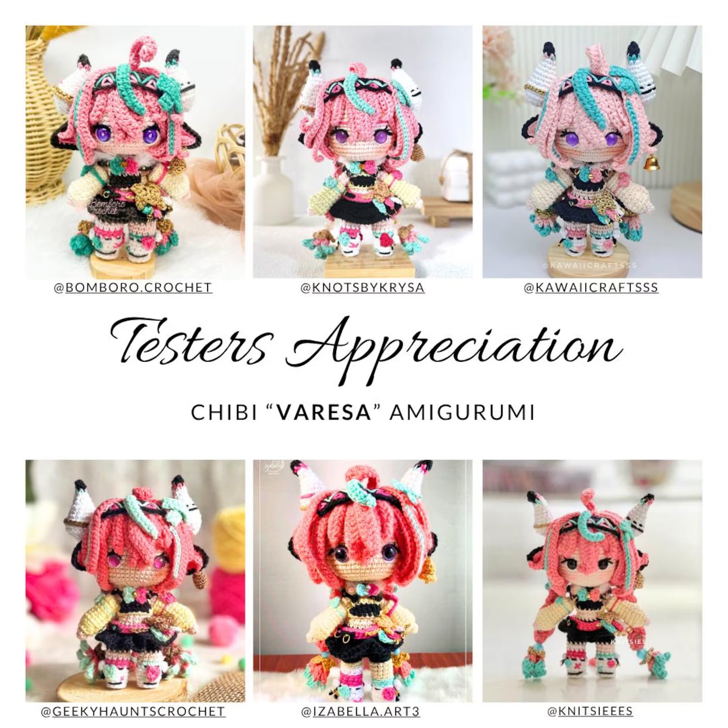 Crochet PDF Pattern: "VARESA" Chibi Amigurumi