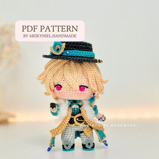 Crochet PDF Pattern: "AVENTURINE" Chibi Amigurumi