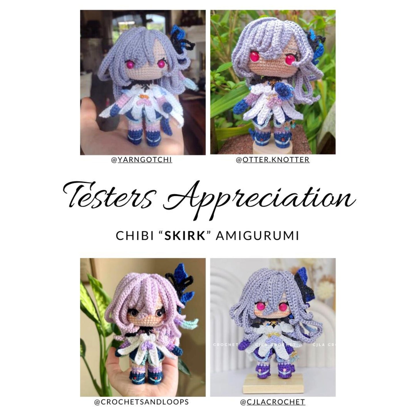 Crochet PDF Pattern: "SKIRK" Chibi Amigurumi