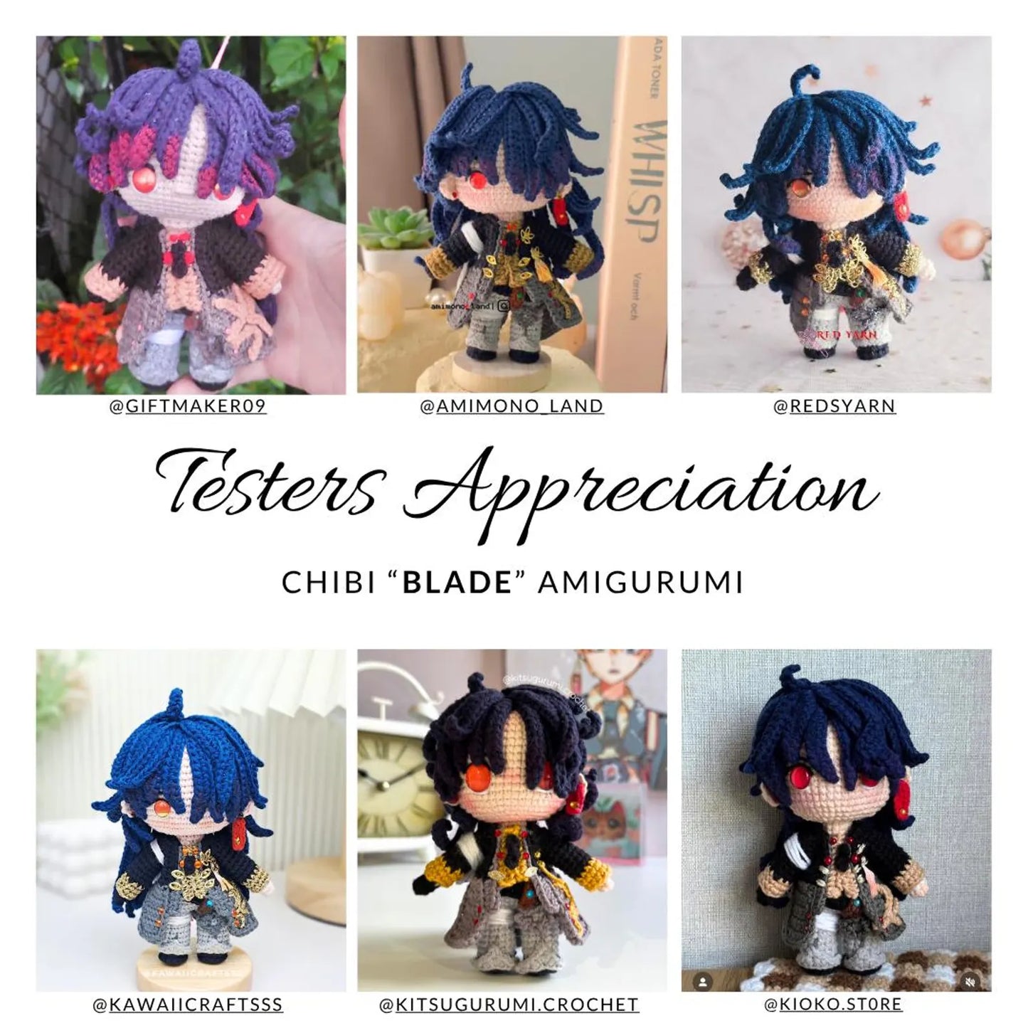 Crochet PDF Pattern: "BLADE" Chibi Amigurumi