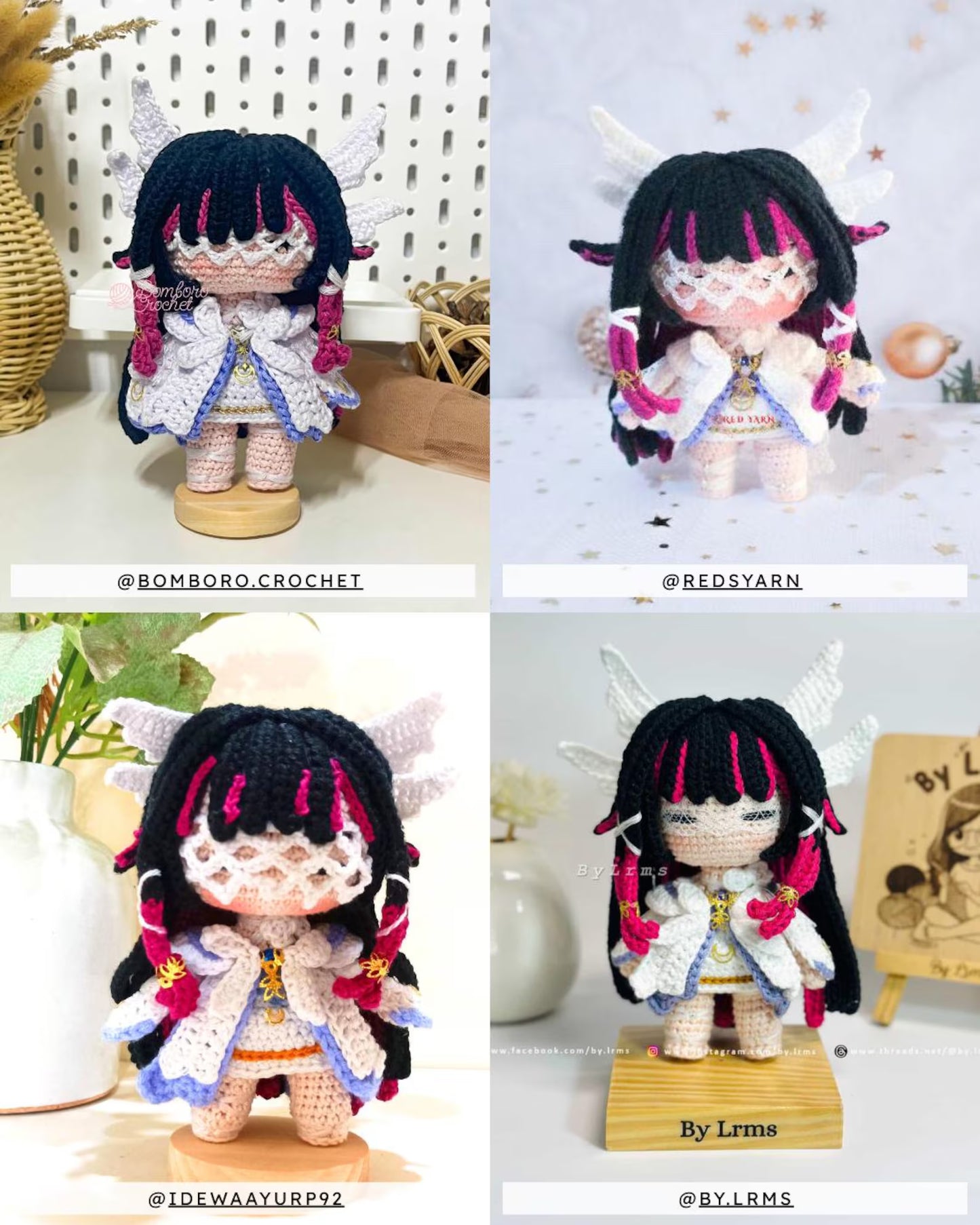 Crochet PDF Pattern: "COLUMBINA" Chibi Amigurumi