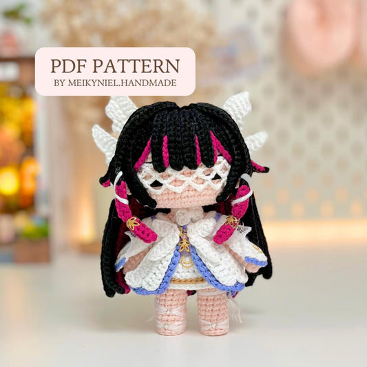 Crochet PDF Pattern: "COLUMBINA" Chibi Amigurumi