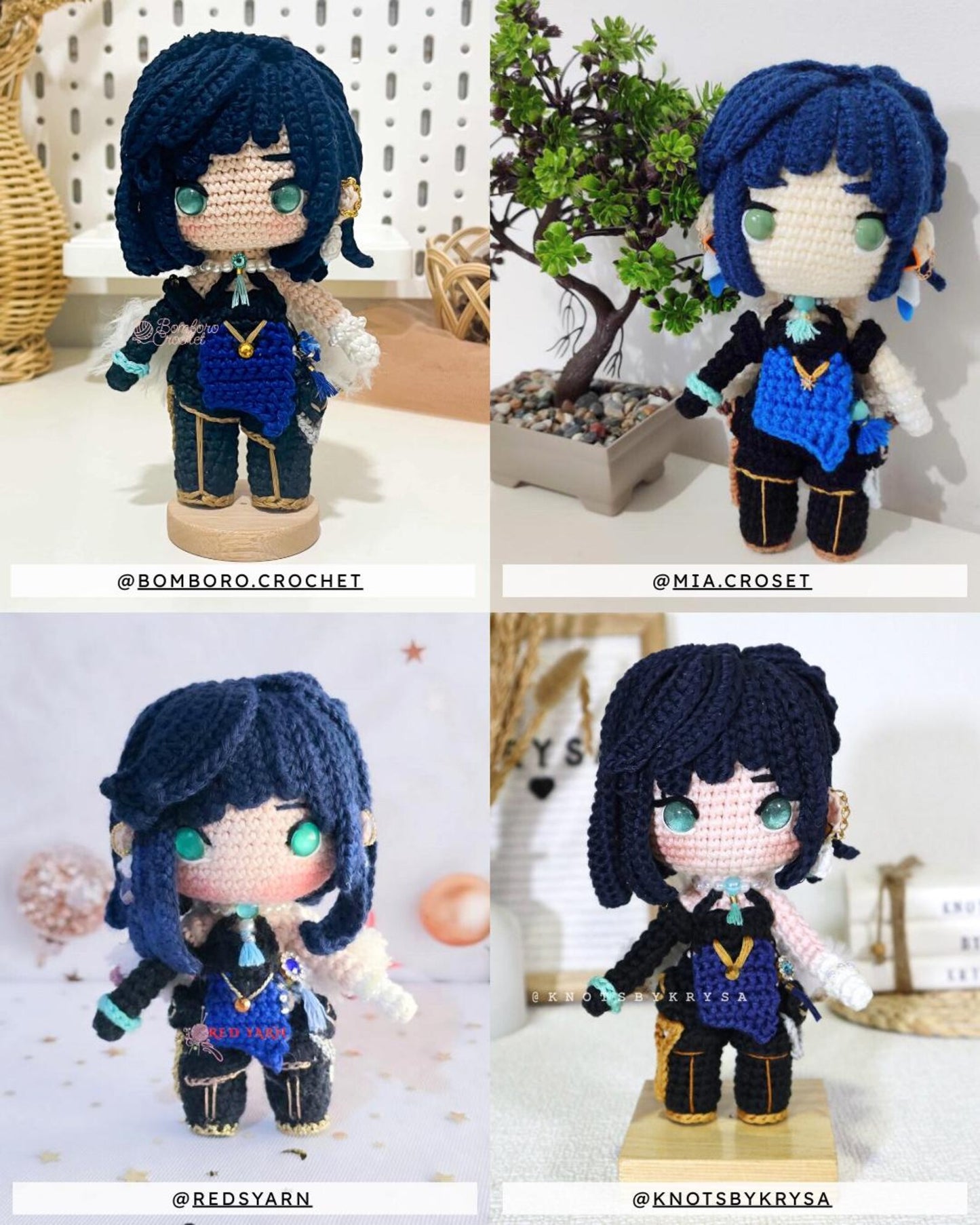 Crochet PDF Pattern: "YELAN" Chibi Amigurumi