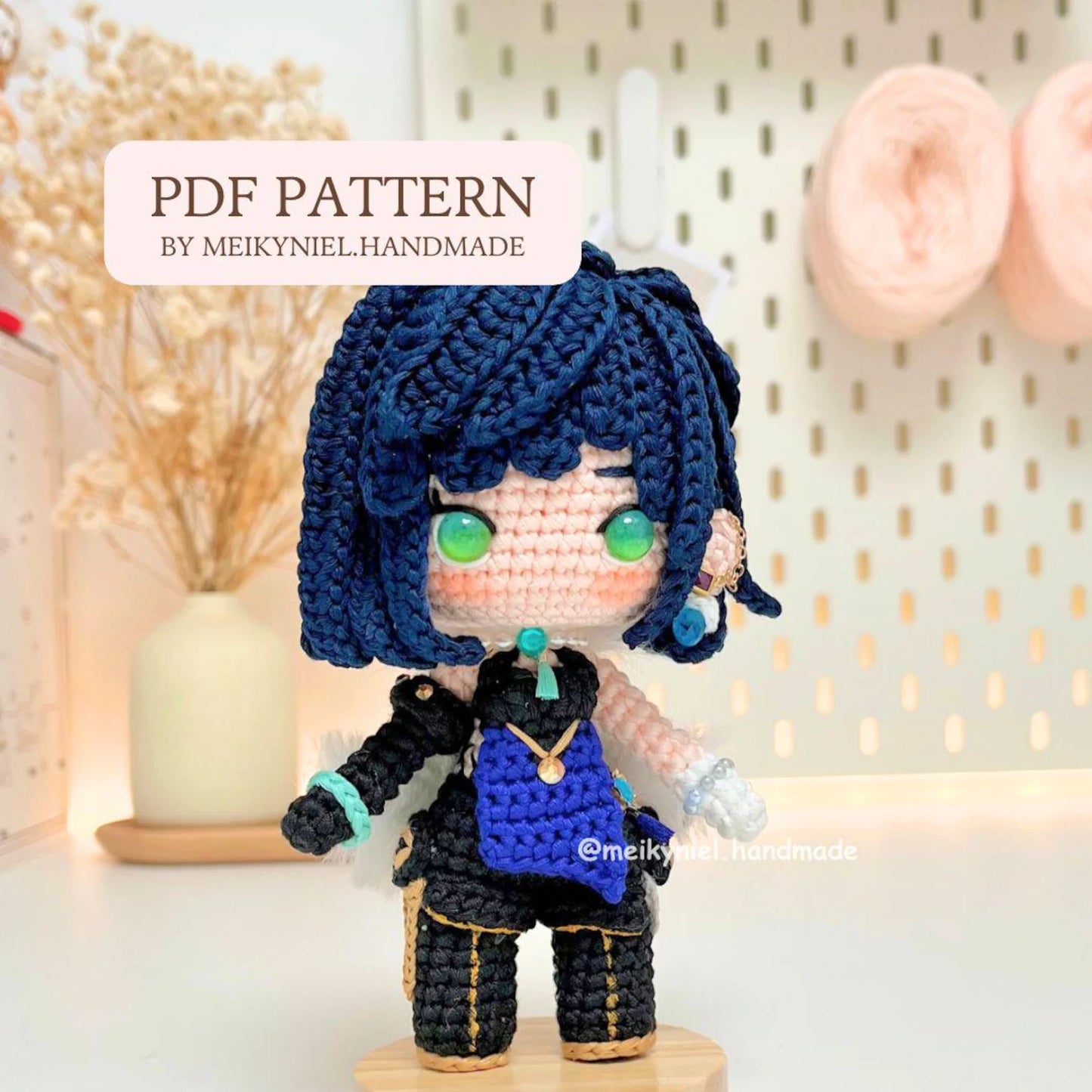 Crochet PDF Pattern: "YELAN" Chibi Amigurumi