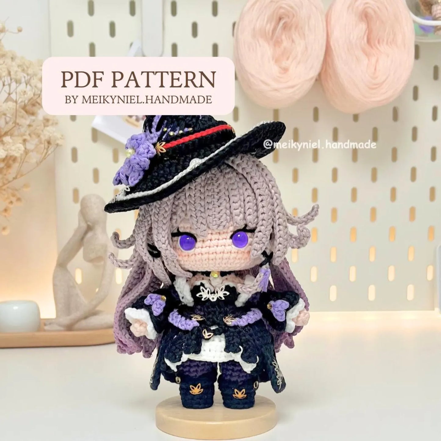 Crochet PDF Pattern: "THE HERTA" Chibi Amigurumi