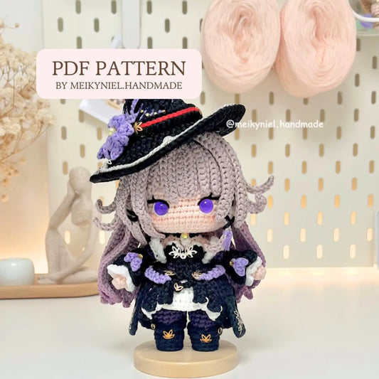 Crochet PDF Pattern: "THE HERTA" Chibi Amigurumi
