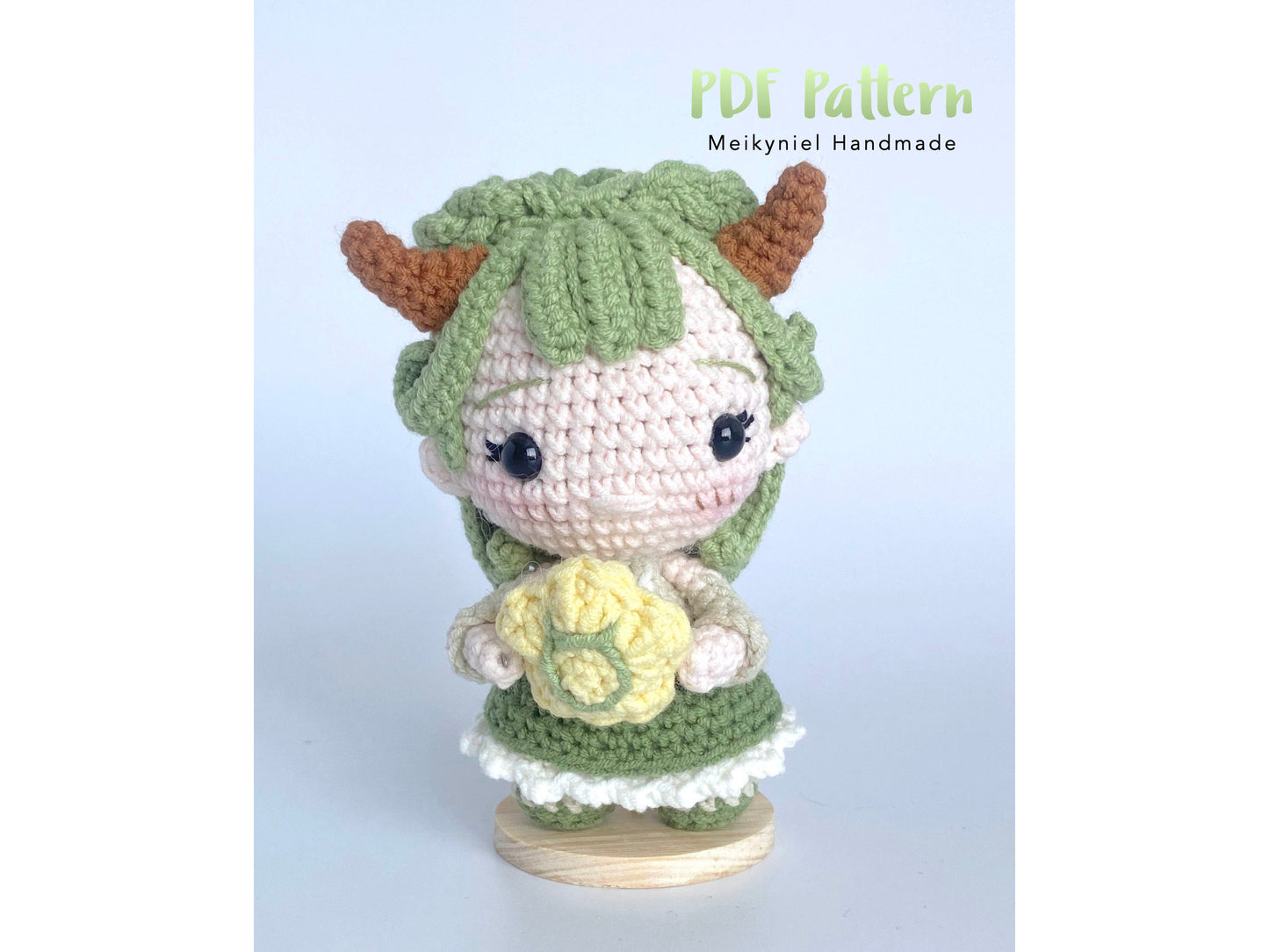 Crochet Doll Pattern : Chibi Star Sign "Taurus" Amigurumi Crochet Doll
