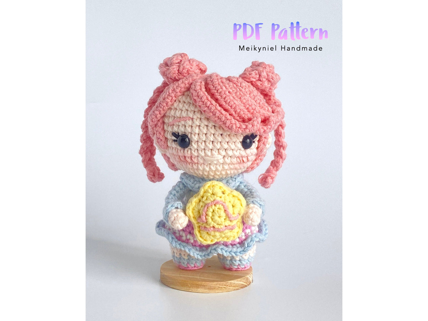 Crochet Doll Pattern : Chibi Star Sign "Libra" Amigurumi Crochet Doll