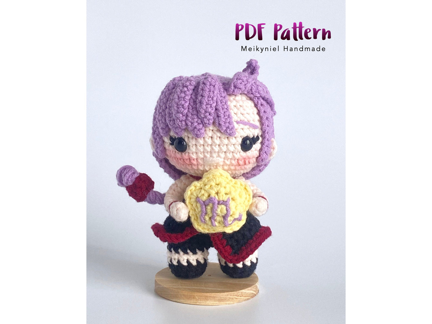 Crochet Doll Pattern : Chibi Star Sign "Scorpio" Amigurumi Crochet Doll
