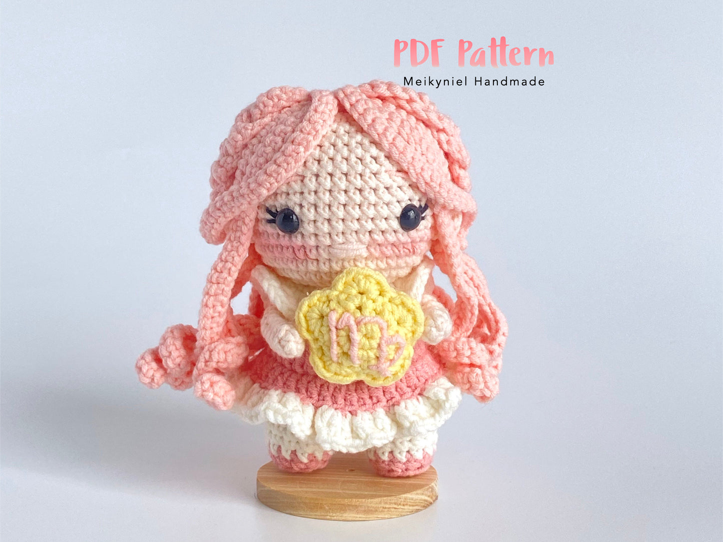 Crochet Doll Pattern : Chibi Star Sign "Virgo" Amigurumi Crochet Doll