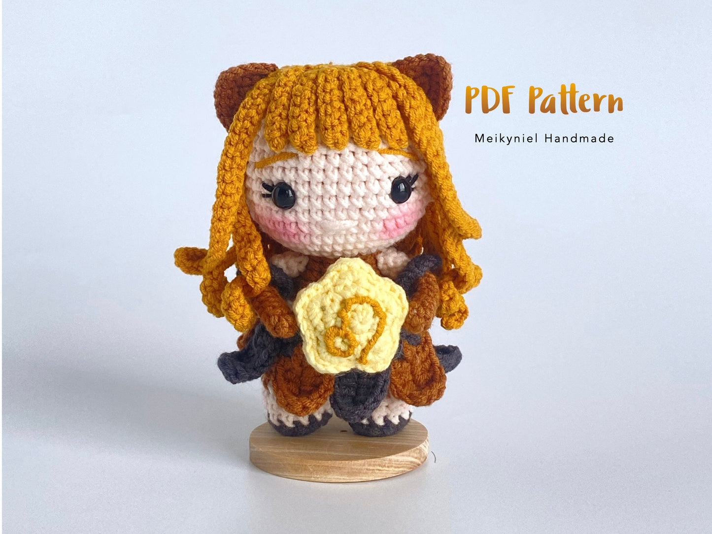 Crochet Doll Pattern : Chibi Star Sign "Leo" Amigurumi Crochet Doll
