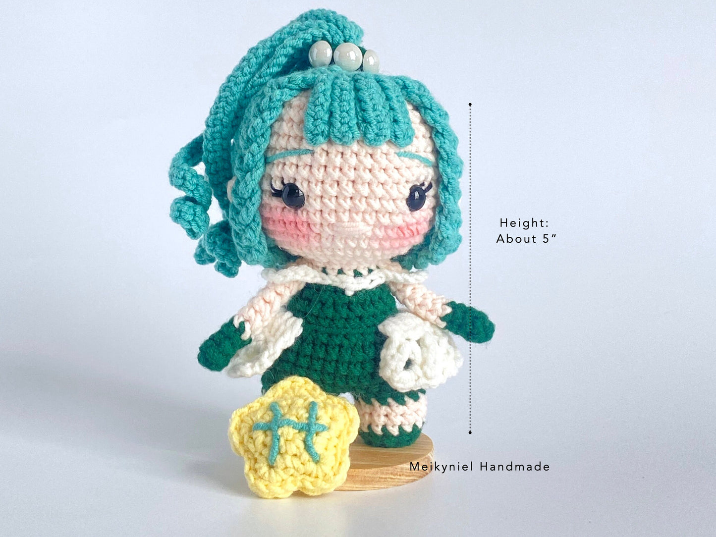 Crochet Doll Pattern : Chibi Star Sign "Pisces” Amigurumi Crochet Doll