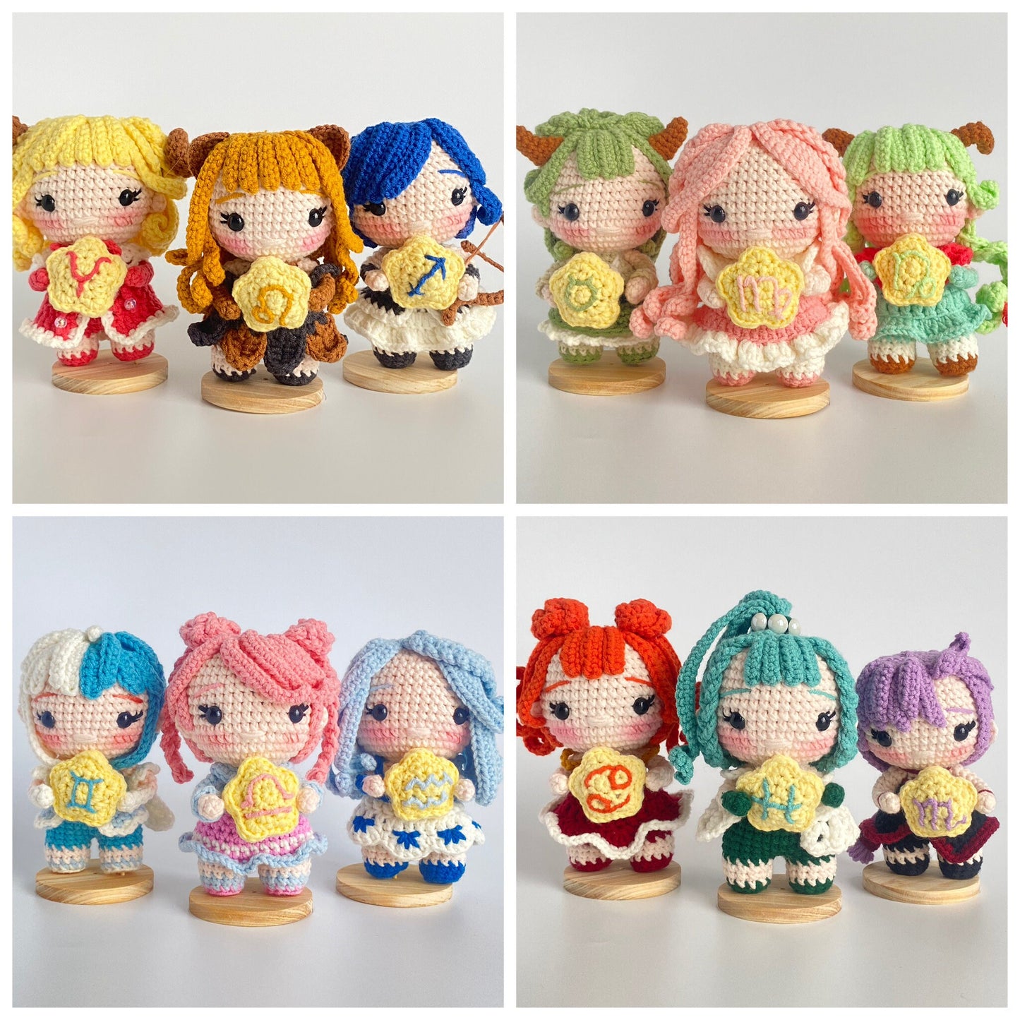 Crochet Pattern : Chibi Star Signs 12in1 Amigurumi