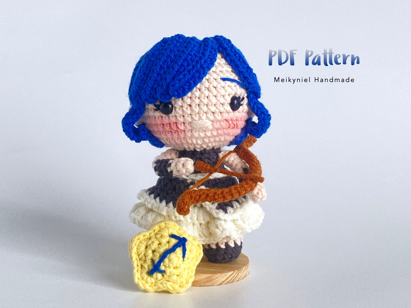 Crochet Doll Pattern : Chibi Star Sign "Sagittarius" Amigurumi Crochet Doll