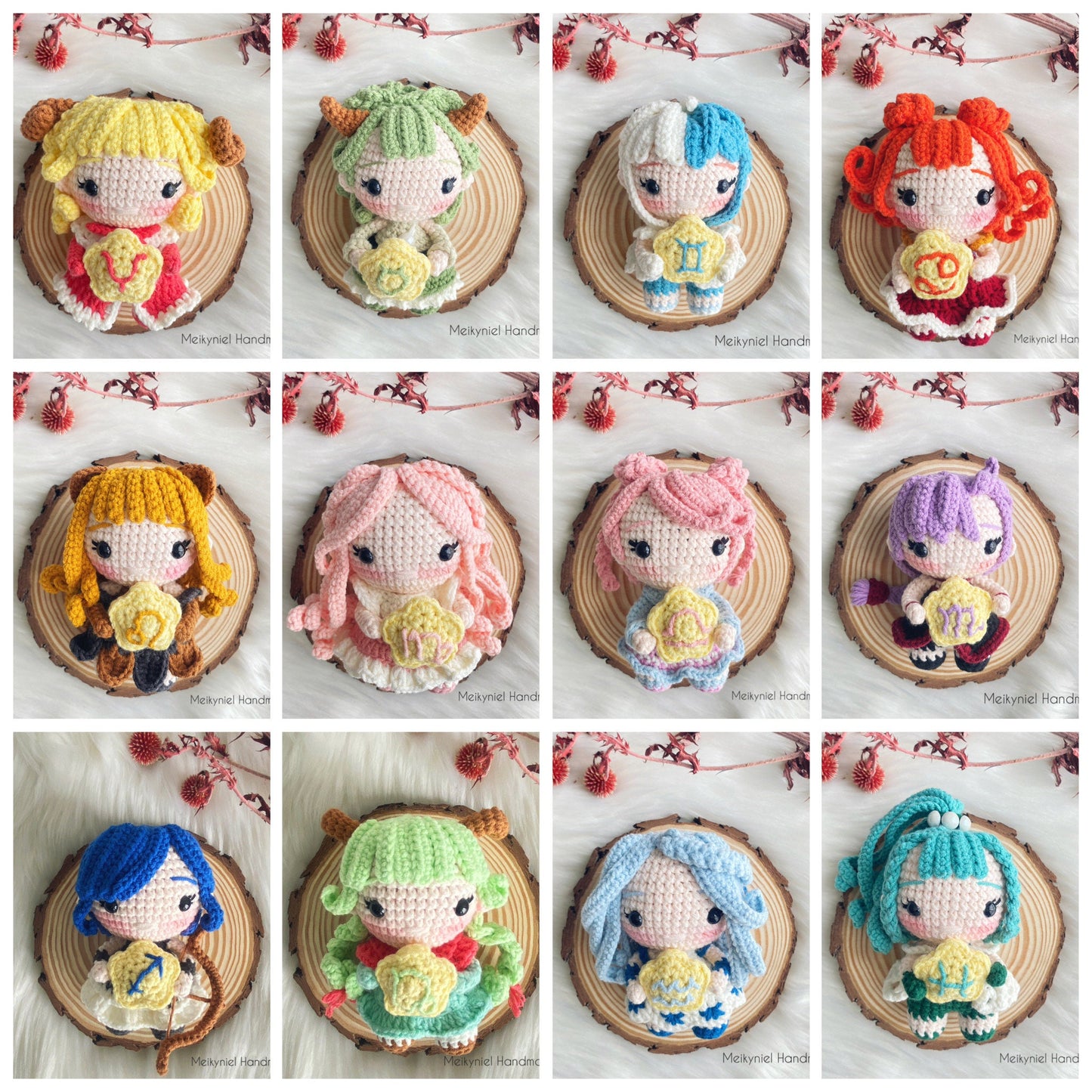 Crochet Pattern : Chibi Star Signs 12in1 Amigurumi