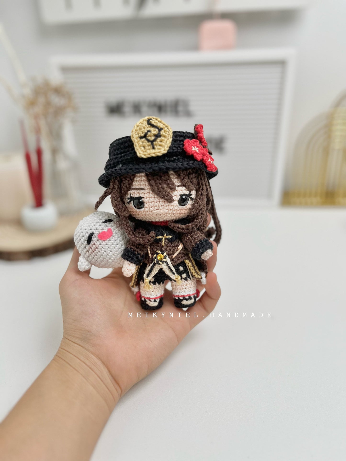 Crochet PDF Pattern: "Hu Tao & Boo Tao" Chibi Amigurumi