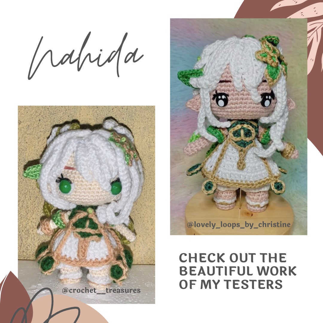 Crochet PDF Pattern: "NAHIDA" Chibi Amigurumi
